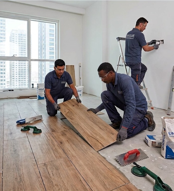 Tiling work by Unique Technical Services